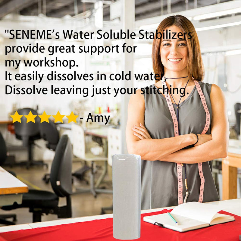 Water Soluble Stabilizer for Embroidery Topping Film (8 in x 15 yd Roll), Seneme 35um Clear Embroidery Stabilizers - Wash Away Embroidery Stabilizer for Machine Embroidery Stabilizer and Hand Sewing 8"*15yd roll - NewNest Australia