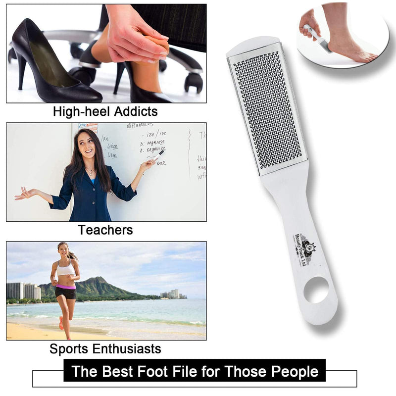 Pack of 3 Files Double Sided Professional Foot File Rasp Hard Dead Skin Remover Pedicure Skin Grater Remove Calloused Dry Rough Dead Skin Feet Soft Smooth (White Foot Files) White Foot Files - NewNest Australia