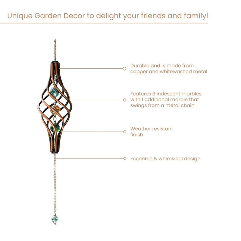Bits and Pieces - 14" Copper Toned Wind Spinner - Yard Decorations - Weather-Resistant Kinetic Wind Spinner - Garden Decoration - Copper Yard Art COPPER WIND SPINNER - NewNest Australia
