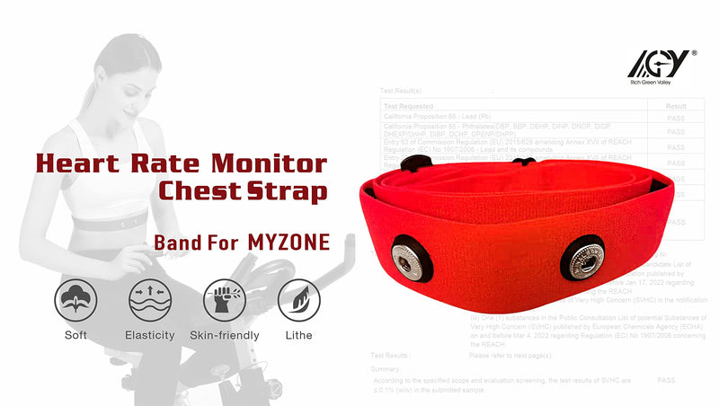 Heart Rate Monitor Chest Strap Replacement Band for Myzone Mz-3 Strap Red Medium - NewNest Australia