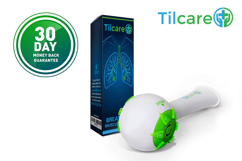 Inspiratory Expiratory Muscle Trainer by Tilcare - Perfect Breathing Exercise Device for Developing Strong Lungs - Lung Expander Exerciser That is Great Drug-Free Therapy for Asthma, CHF, Dysphagia - NewNest Australia