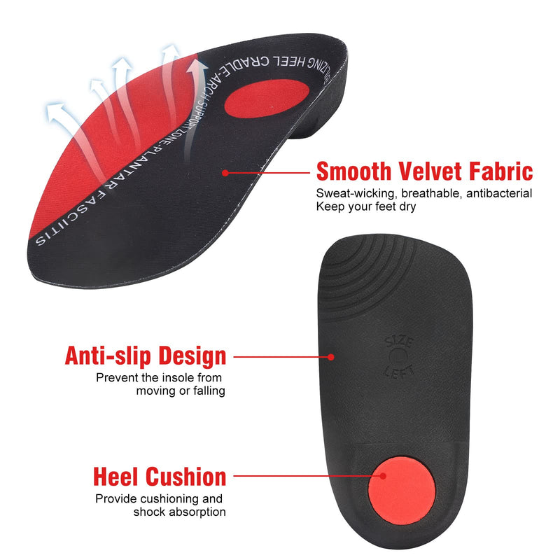 Orthotic Insoles, 3/4 High Arch Support Shoe Inserts Insoles for Women and Men, Orthotic Insoles Support for Plantar Fasciitis, Flat Feet, Over-Pronation, Heel Pain, Heel Spur (5-8.5 UK） Medium(5-8.5 UK） - NewNest Australia