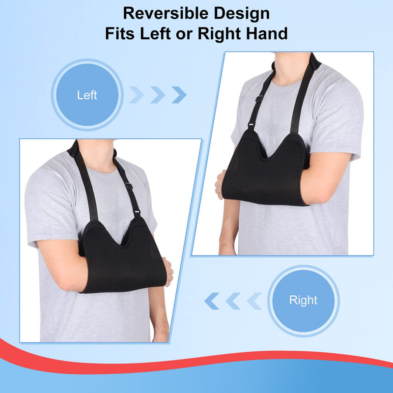 supregear Mesh Arm Sling with Soft Shoulder Cushions, Adjustable Breathable Shoulder Immobilizer Shower Arm Sling Lightweight Medical Shoulder Elbow Support for Women Men, Fits Left/Right Arm, Black - NewNest Australia