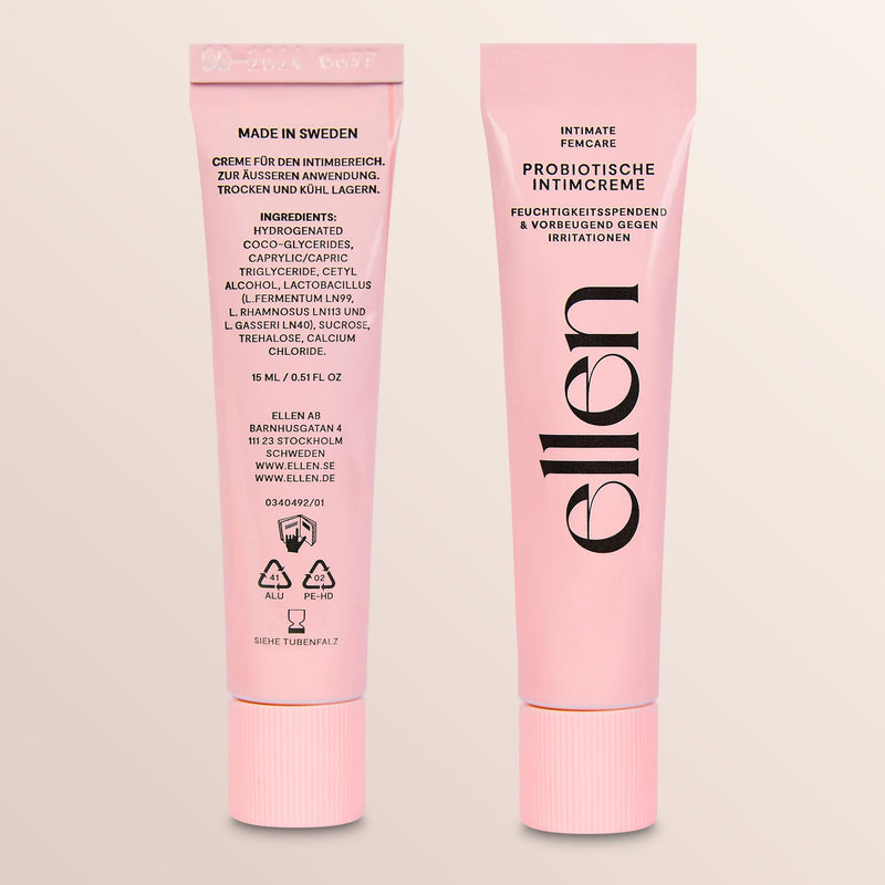 Ellen Moisturizing Probiotic Intimate Cream | Against Dry Mucous Membranes In The Intimate Area | Contains Natural Lactic Acid And Coconut Oil | Perfume Free | 15Ml - NewNest Australia