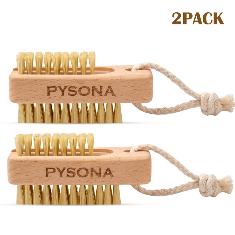 Nail Brush for Cleaning Fingernails,2 Pack Wooden Nail Brushes Fingernail Brush for Cleaning Nail Scrub Brush, Two-sided with Hanging Rope (Beechwood) - NewNest Australia