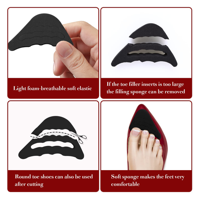 Molain Heel Pads Cushions Filler for Too Big Shoes Wear Anti-Slip Helper Grips Inserts Toe Loose Liners Brace Fit Tighter Size Boots for Womens Men (8 Pairs Set A) 8 Pairs Set a - NewNest Australia