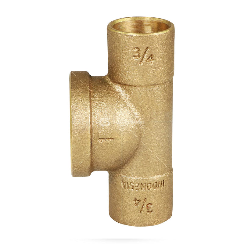 Supply Giant DDGU3401 C X F Lead Free Cast Brass Tee Fitting with Solder Cups and Female Threaded Branch, 3/4" x 1, 3/4" x 3/4" x 1" - NewNest Australia