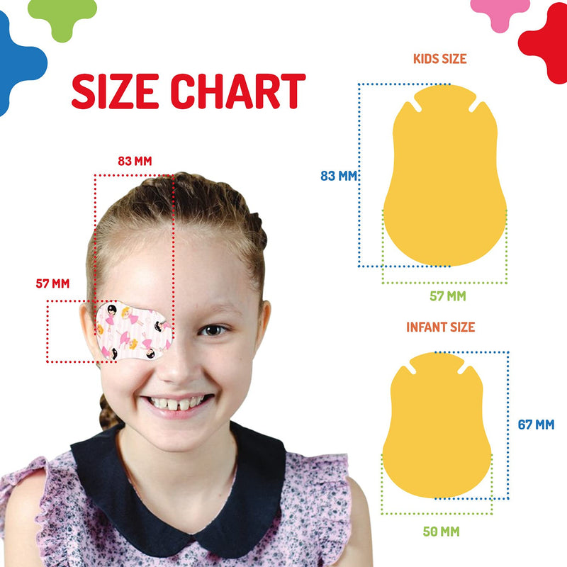 Opthopatch Kids Eye Patches - Fun Girls Design [Series II] - 60 + 10 Bonus Latex Free Hypoallergenic Cotton Adhesive Bandages for Amblyopia and Cross Eye - 3 Reward Chart Posters by Defined Vision - NewNest Australia