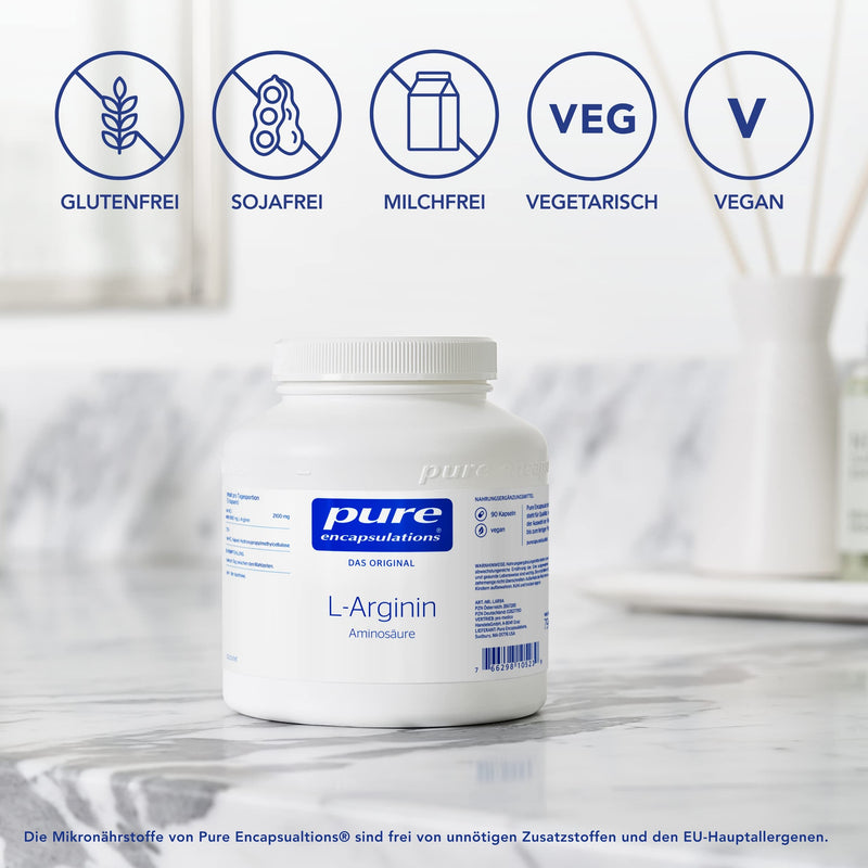 Pure Encapsulations - L-Arginine - Amino Acid - Hypoallergenic preparation with high-quality L-Arginine - 90 vegan capsules - NewNest Australia