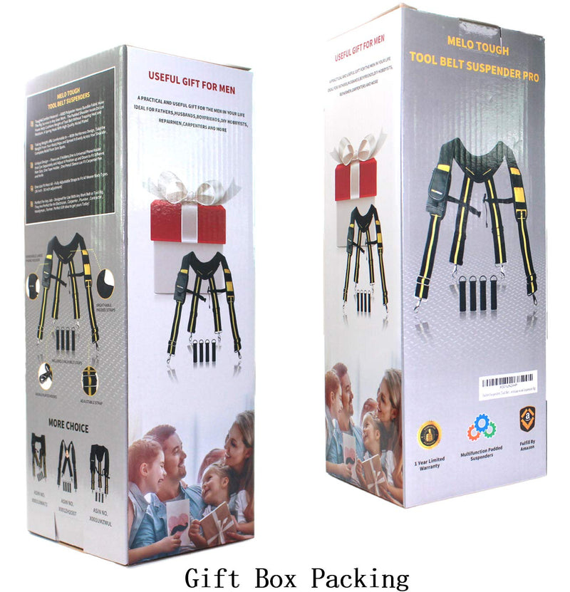 Melo Tough Padded Suspenders/Tool Belt Suspenders with phone holder Tape Holder Pencil holder Adjustable Straps, suspenders Loop heavy duty work for carpenter electrician work Suspension Rig X back - NewNest Australia