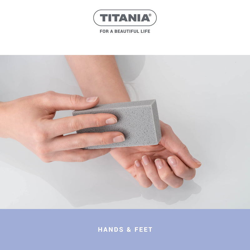 Titania Pumice Sponge (Square), Pumice Sponge For Hand And Foot Care, Easy To Remove Callus, Pumice Stone Foot Care, For Men And Women, Made In Germany, Pumice Sponge For Feet (Grey) - NewNest Australia