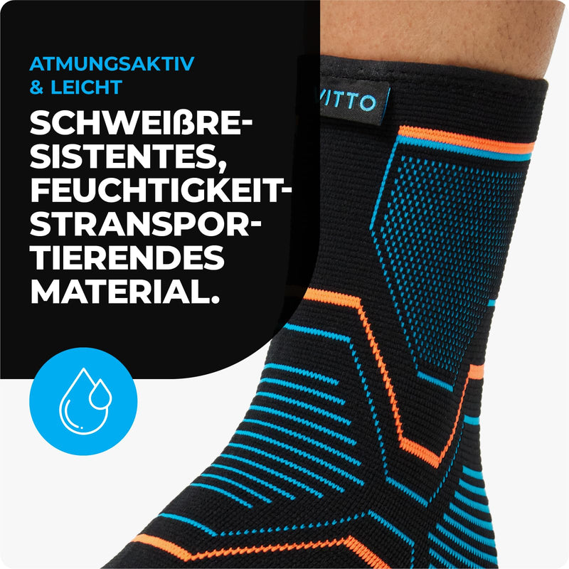 VITTO ankle bandage, foot bandage for ligament damage, weak joints, sprained joints and arthritis (case, M), arthritis, recovery, plantar fasciitis, pain relief case - NewNest Australia