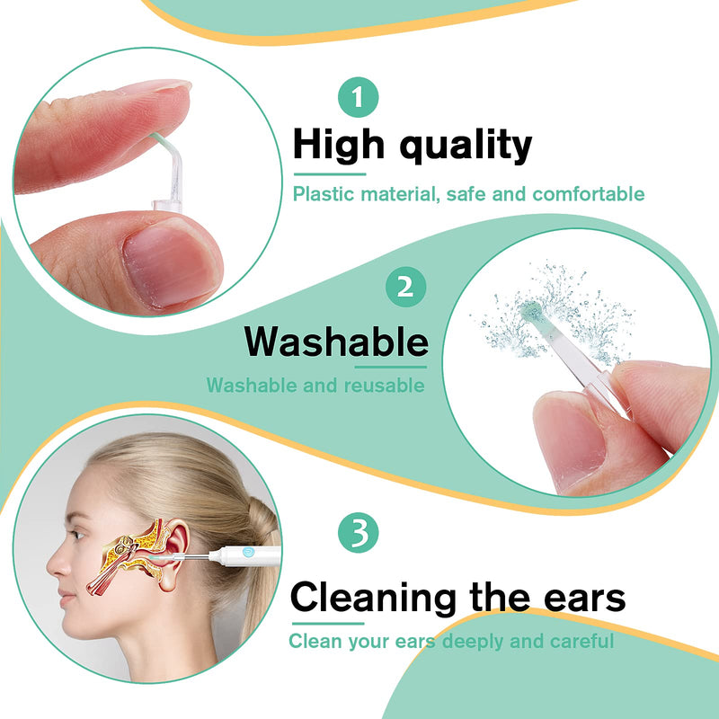 Prasacco 10 Pieces Silicone Ear Spoon Tips, Soft Ear Cleaner Replacement Tips Otoscope Ear Wax Removal Tool Replacement Reusable Ear Wax Removal Accessories Kids Family Ear Health Care - NewNest Australia