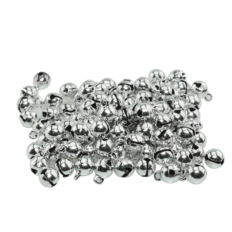 ZZHXSM 1/4-Inch Jingle Bell 100PCS 6mm Small Silver Aluminium Alloy Bells for DIY Bracelet Anklets Necklace Knitting Jewelry Making - NewNest Australia