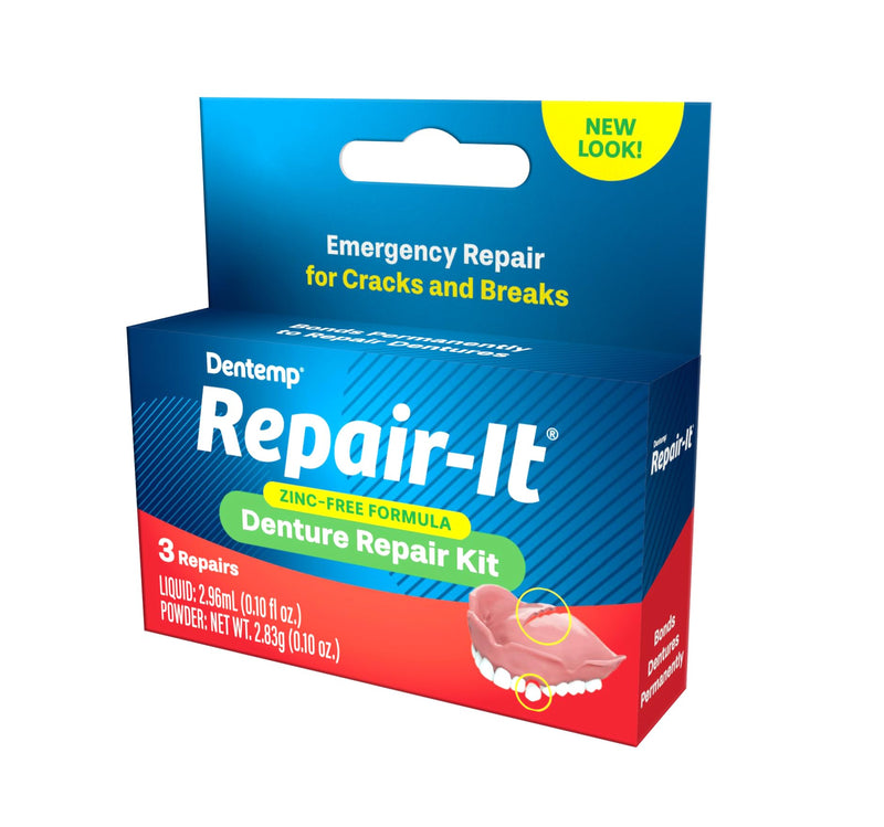 Dentemp emergency set for denture repair with easy and safe use, for 3 repairs - NewNest Australia