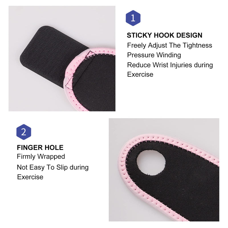 Wrist Support Brace 2 Pack Adjustable Wrist Strap Carpal Tunnel Wrist Support for Sports Protecting Arthritis Tendinitis Pain Relief, One Size Fits Left or Right Hand (Pink) Pink - NewNest Australia