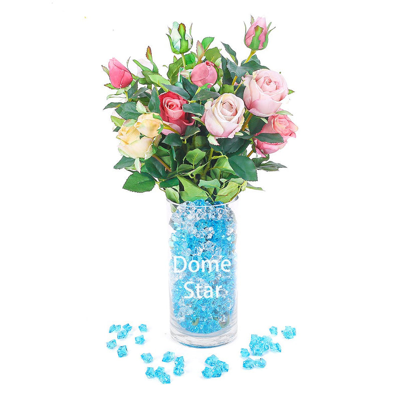 DomeStar Blue Fake Crushed Ice Rocks, 150 PCS Fake Diamonds Plastic Ice Cubes Acrylic Clear Ice Rock Diamond Crystals Fake Ice Cubes Gems for Home Decoration Wedding Display Vase Fillers - NewNest Australia