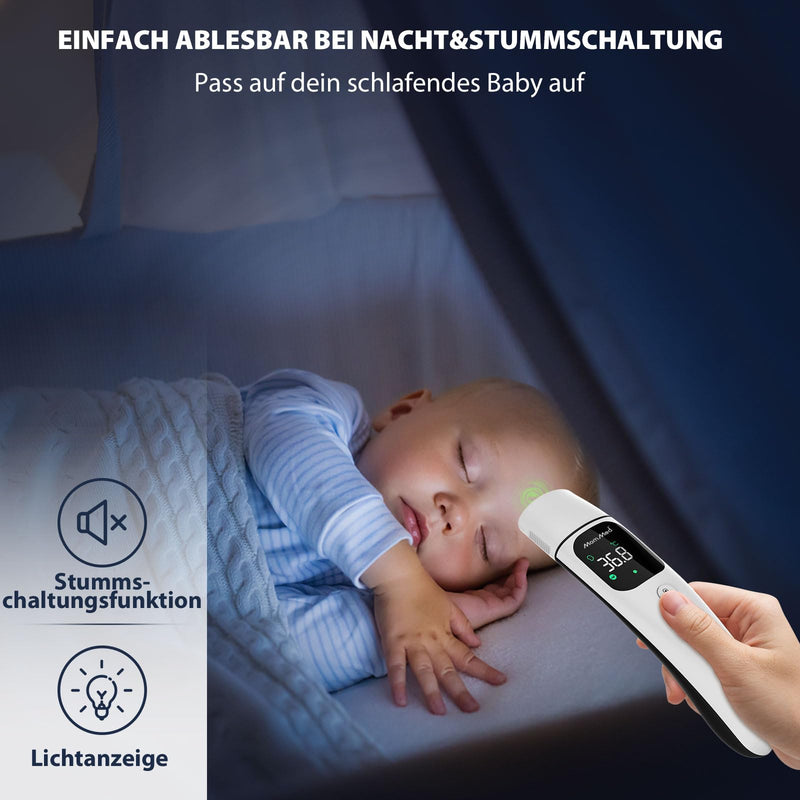 Mommed Fever Thermometer, Ear And Forehead With Age Selection Setting, Fever Thermometer, Contactless For Baby, Children, Adults, Infrared Fever Thermometer, Forehead With Fever Alarm And Memory - NewNest Australia