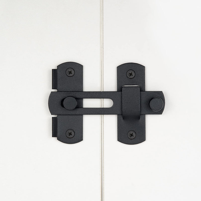 INIRET 4 Packs Barn Door Latch ，Matte Black Stainless Steel barn gate flip Door Latch Bifold Door Lock,Sliding Door Antique Lock Gate Latches Wine Cabinet Carbon Steel Closet Door Latches I54_Matte Black_4 Pack - NewNest Australia