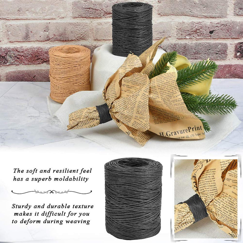 TIMESETL 656 Feet Floral Bind Wire Rustic Vine Wrapping Wire, Paper Covered Waterproof Craft Wrap Twine for Flower Bouquets Stem Wrap Florist (Black) Black - NewNest Australia
