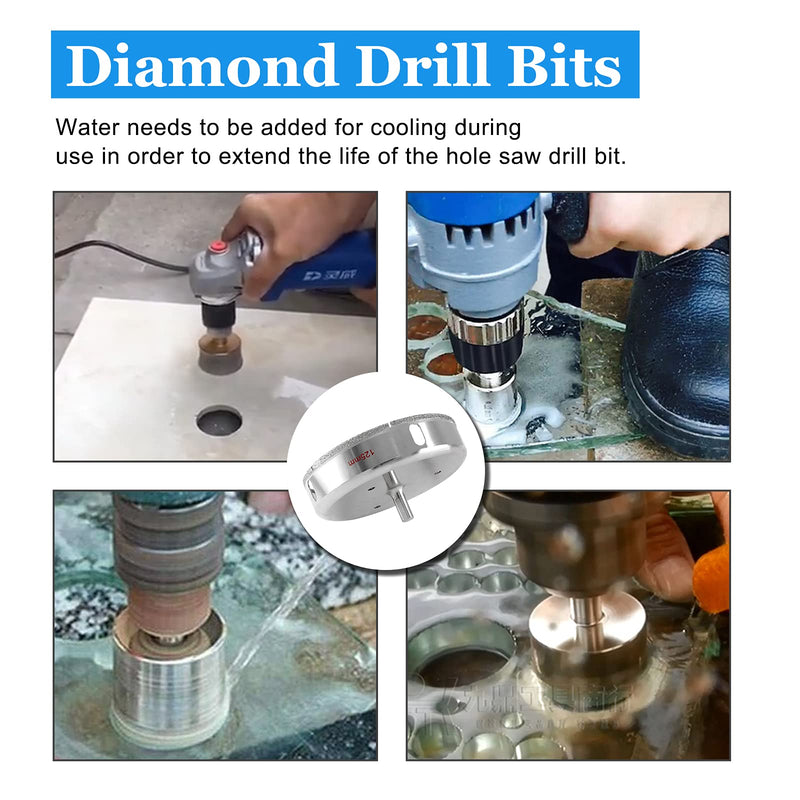 Luomorgo 125mm/4.92 inch Diamond Hole Saw, 1.1 inch Cutting depth Diamond Diamond Drill Bits for Glass Ceramic Marble Porcelain Tile Granite Quartz Gemstone 125mm / 4.92 inch - NewNest Australia