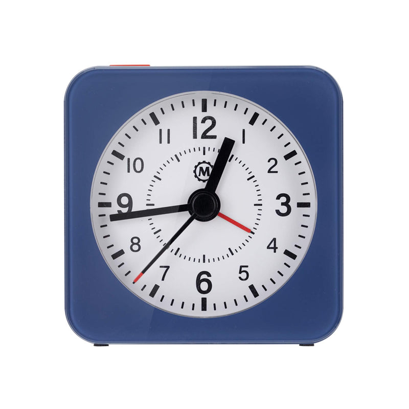 NewNest Australia - Marathon Mini Travel Alarm Clock, Silent Sweep, No Ticking, Auto Back Light and Snooze Function - CL030065BL-WH2 (French Blue/White) Blue/White Dial/Black Hands 