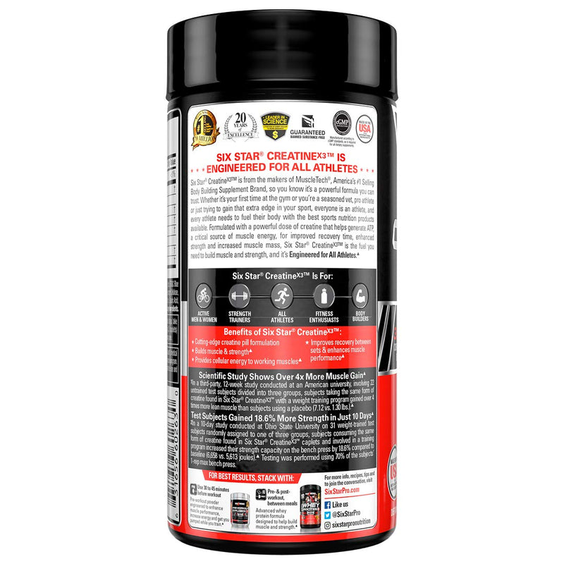 Creatine Pills | Six Star Post Workout X3 Creatine Capsules | Creatine Monohydrate Blend | Muscle Recovery & Muscle Builder for Men & Women | Creatine Supplements | Creatina Monohidratada, 20 Servings - NewNest Australia