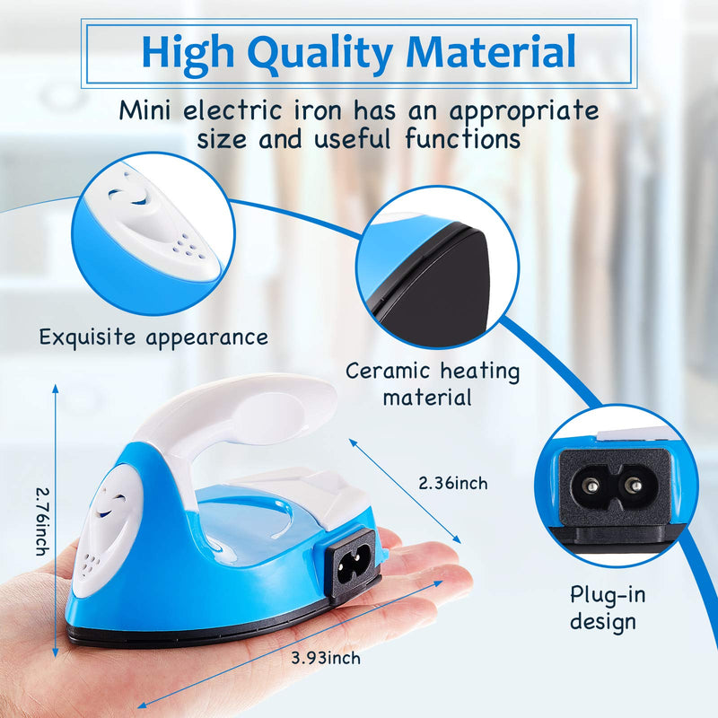 Mini Craft Iron Mini Heat Press Mini Iron Portable Handy Heat Press Small Iron with Charging Base Accessories for Beads Patch Clothes DIY T-Shirts Shoes Heat Transfer Vinyl Projects (Blue) Blue - NewNest Australia