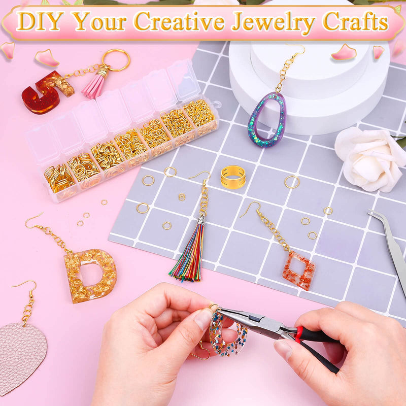 Gold Jump Rings for Jewelry Making, Paxcoo 1500Pcs Jewelry Necklace Repair Kit with Jewelry Making Supplies and Jewelry Pliers for Bangle Charms, Earrings and Nail Piercing Gold - NewNest Australia