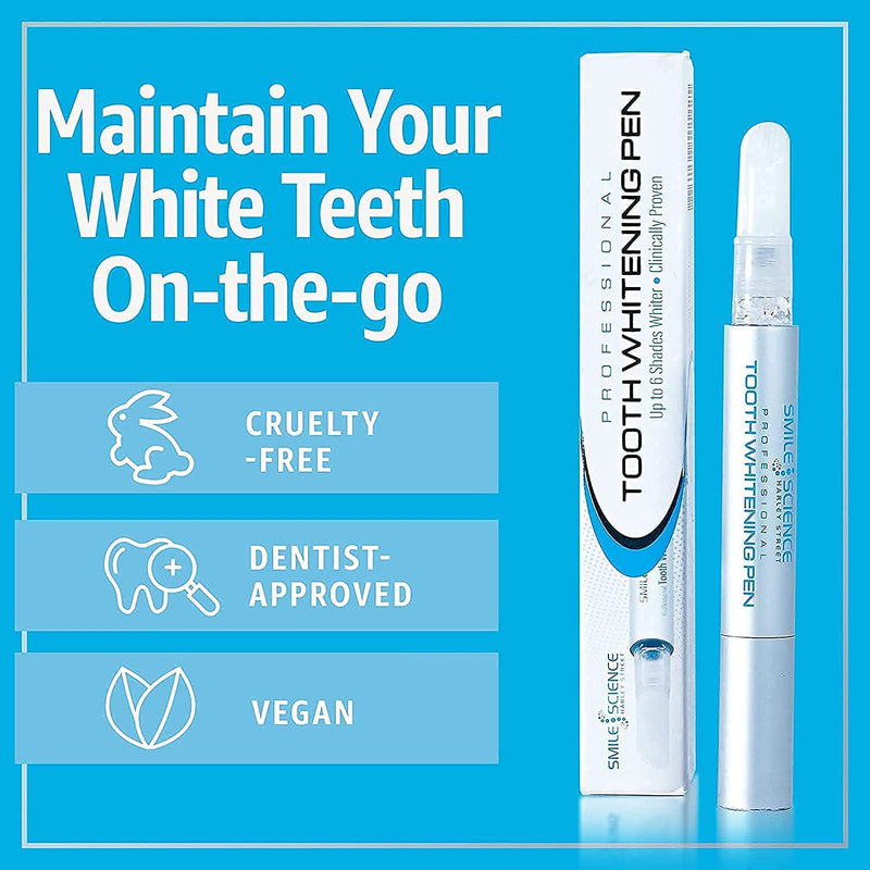 Smile Science Harley Street - Dual Professional Advanced Teeth Whitening Pen (Pack of 2) - Upto 8 Shades Whiter - 100% safe for Enamel - Vegan - For Sensitive Teeth - Rapid Results - Clinically Proven - NewNest Australia