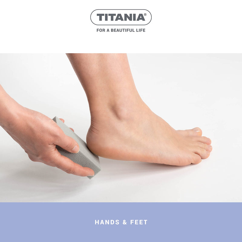 Titania Pumice Sponge (Square), Pumice Sponge For Hand And Foot Care, Easy To Remove Callus, Pumice Stone Foot Care, For Men And Women, Made In Germany, Pumice Sponge For Feet (Grey) - NewNest Australia