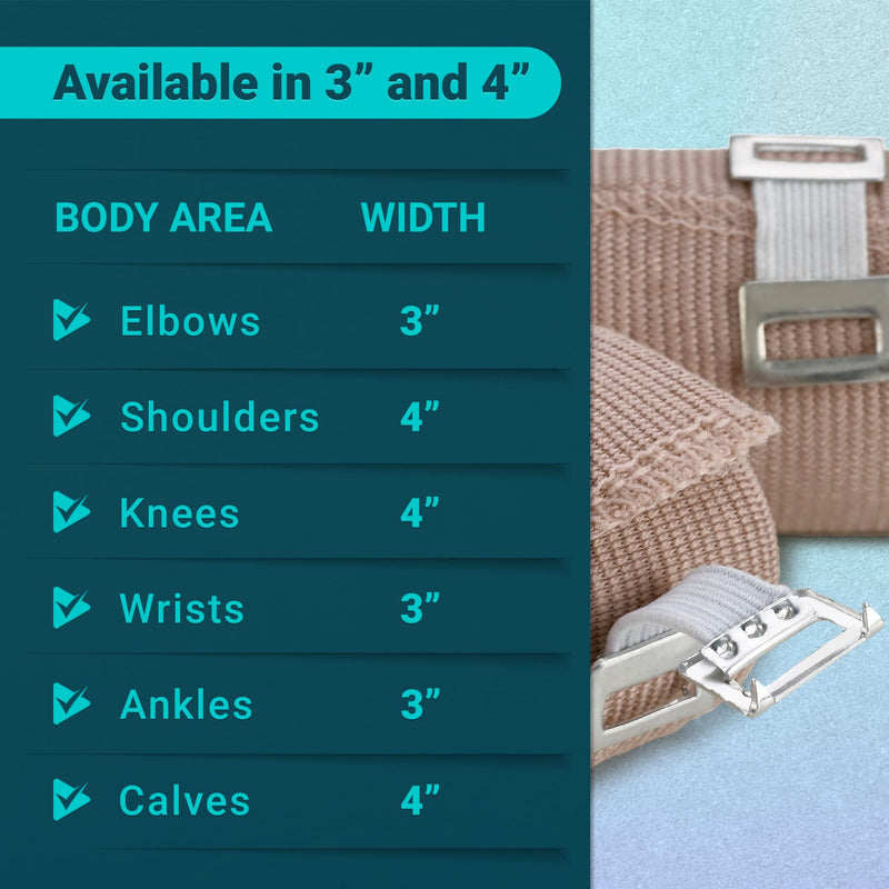 Elastic Compression Bandage - Premium Quality (Set Of 4) With Hooks, Sports Band Rollers For Ankle Wrist Bandages Measurements (2) - 4" X 5Ft (2) - 3" X 5Ft (5Ft) - NewNest Australia