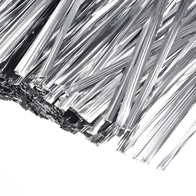 uxcell Metallic Twist Ties 4 Inches Quality Plastic Closure Tie for Tying Gift Bags Art Craft Ties Manage Cords Silvery 500pcs - NewNest Australia