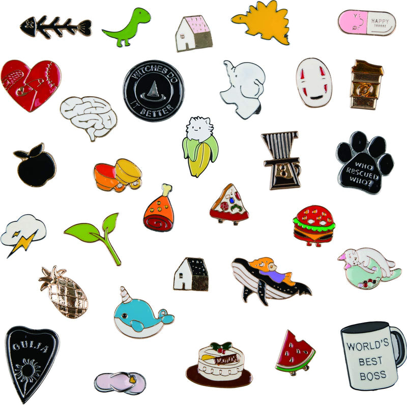 Mixed Enamel Lapel Pin Set 20 Pieces | Decoration for Backpack, Hat and Jacket | Gift for Friends, Children, Families ( Mystery Style ) - NewNest Australia