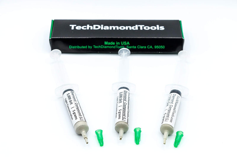 TechDiamondTools Kit of 3 Diamond Polishing Compound Polishing Paste 1500 3000 5000 Grit for Marble Glass Metal Rock Jewelry Resin Silver Gemstone with 10% of Diamond Powder USA Made 5000 3000 1500 grit - NewNest Australia