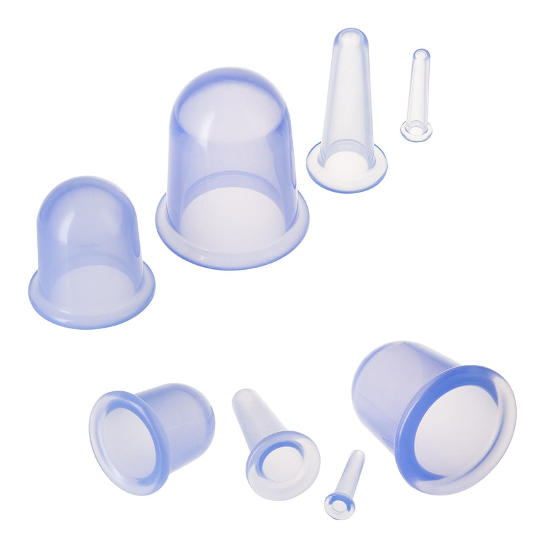 Cupping Therapy Set for Face - Double Chin Reducer - Face Cupping Set - Ideal to Cup Your Cheeks, Chin and Lips - Facial Cupping Sets - Anti Cellulite Silicone Cups Kit - by Sandine (Blue) Blue - NewNest Australia