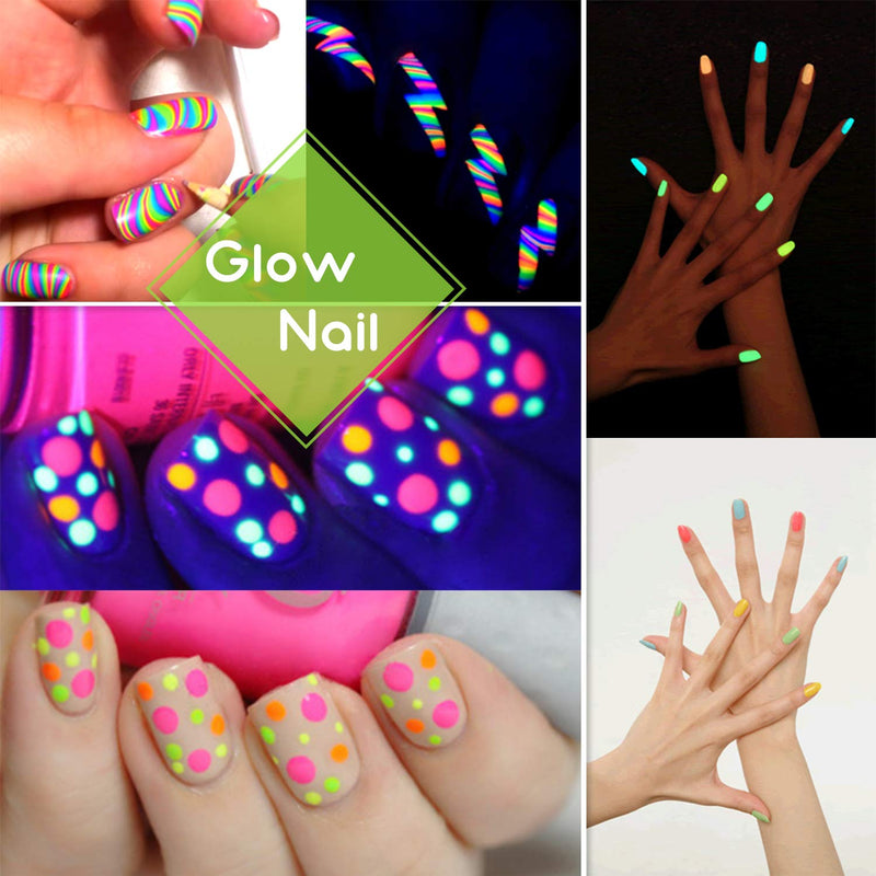 Glow In The Dark Pigment Powder - Epoxy Resin Color Pigment Dyes for DIY Slime Coloring Kit - Luminous Skin Safe Long Lasting Self Glowing for Acrylic Paint, Nail Art, Painting, Crafts - 0.4oz Each 0.35 Ounce (Pack of 10) - NewNest Australia