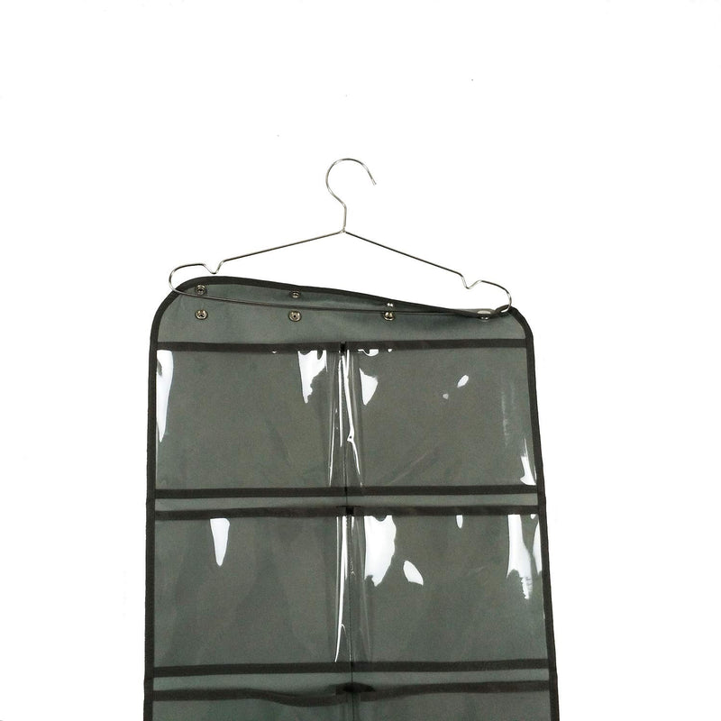 NIMES Durable Hanging Closet Underwear Sock Bra Stocking Organizer Dual-Sided Accessories Storage with 16 Large Clear Pockets (Grey) Grey - NewNest Australia