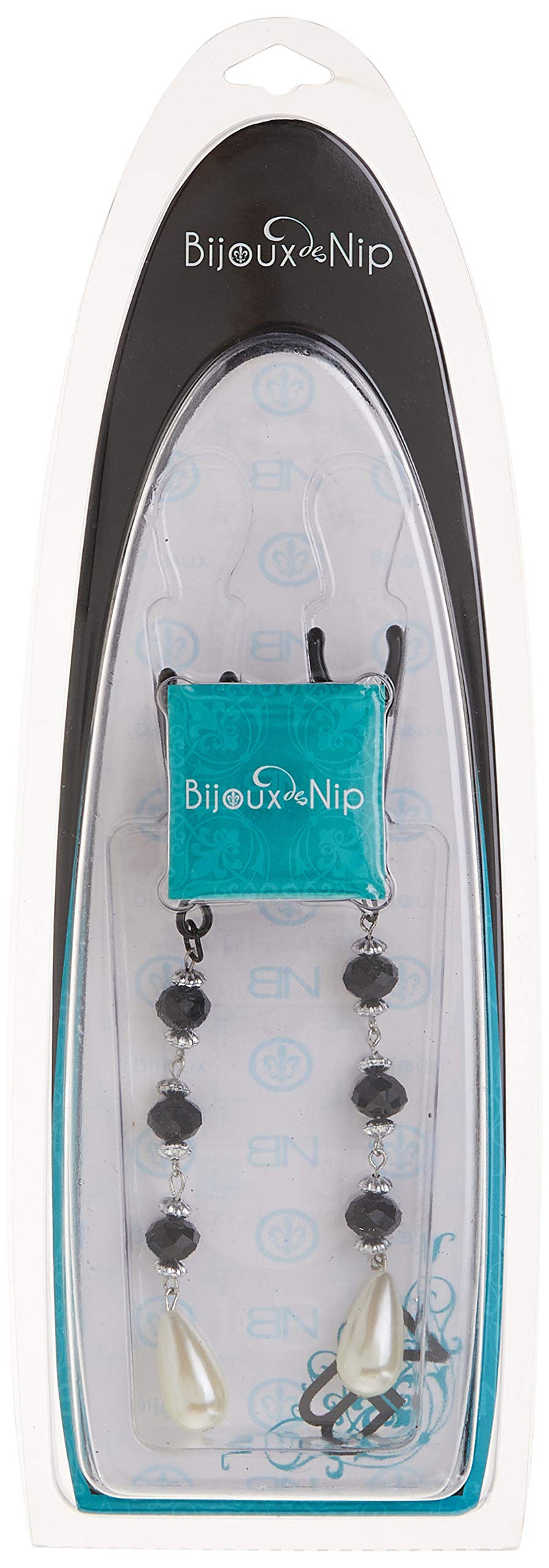 Bijoux De Nip Nipple Clamp Short Tweezer Black Beads Pearl Drop - NewNest Australia