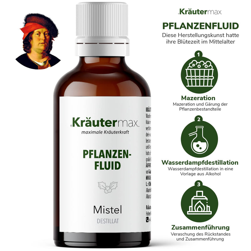 NEW! Kräutermax mistletoe herb drops | Mistletoe plant fluid as a perfect complement to mistletoe tea or mistletoe capsules | Mistletoe drops vegan and pure according to Kräutermax manner | Viscum drops 1 x 50ml - NewNest Australia