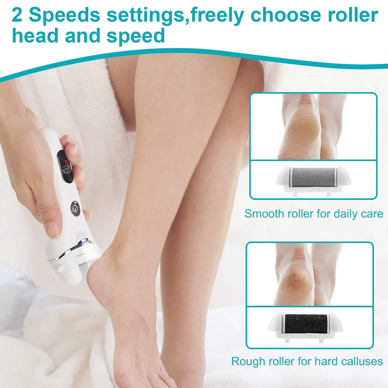 Mycarbon Electric Callus Remover With Led Display, 1200 Mah Rechargeable Electric Callus Remover With 2 Replacement Rollers Ipx5 Waterproof Callus Slicer Foot Care Device Pedicure Set - NewNest Australia