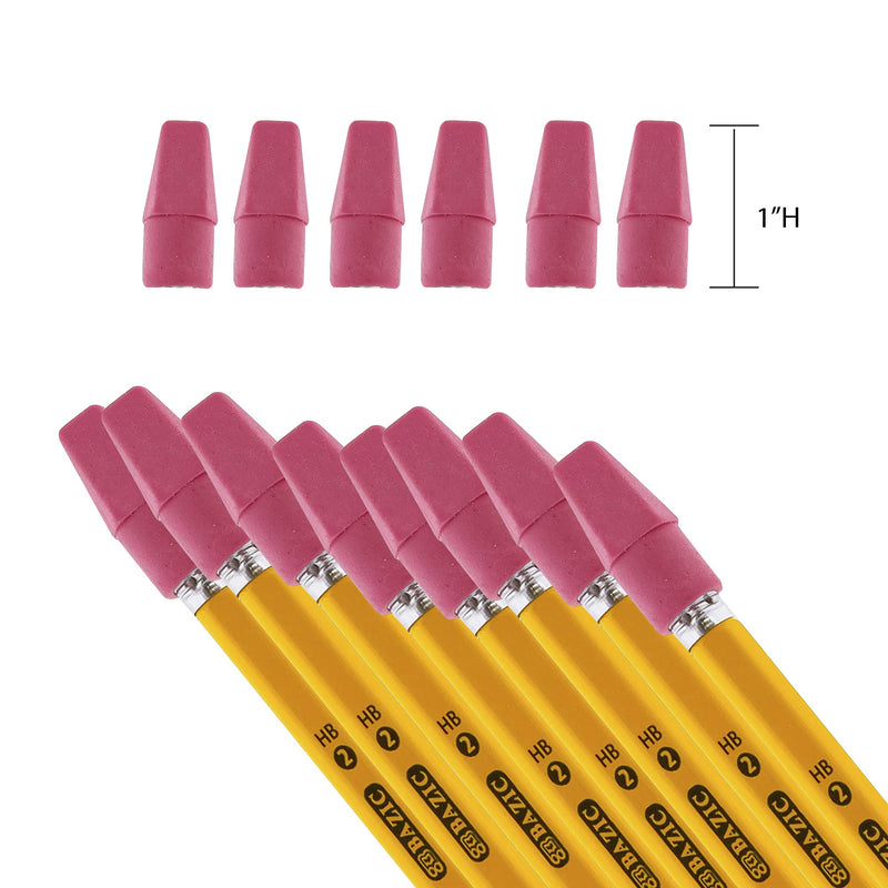 BAZIC Pink Eraser Top, Latex Free Pencil Tops Erasers, Arrowhead Caps Erasers for Kids Student, for Art Drawing School Supplies (50/Pack), 2-Packs 50-count 2-Pack - NewNest Australia