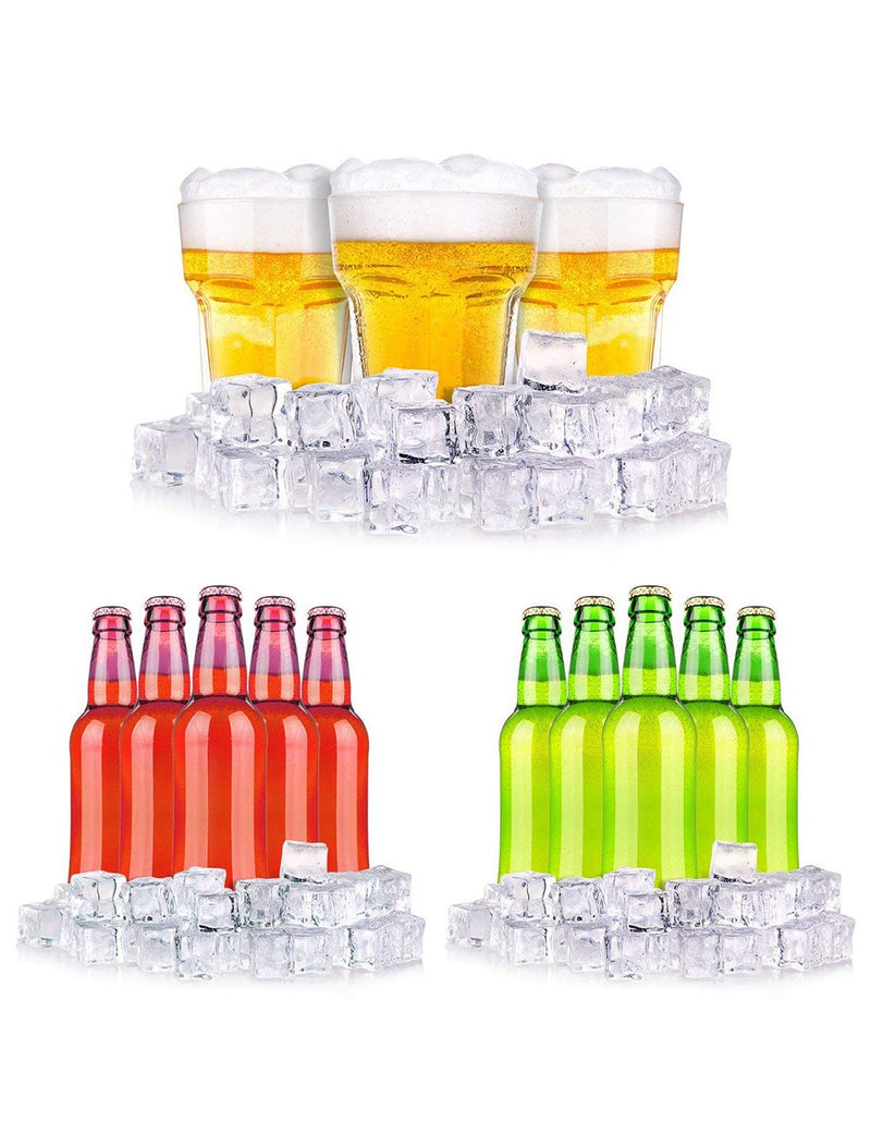 DomeStar Clear Fake Ice Cubes, 20 PCS 0.8" Plastic Ice Cubes Acrylic Clear Ice Rock Diamond Crystals Square Fake Ice Cubes Display for Home Decoration Wedding Centerpiece Vase Fillers 0.8 inch - NewNest Australia
