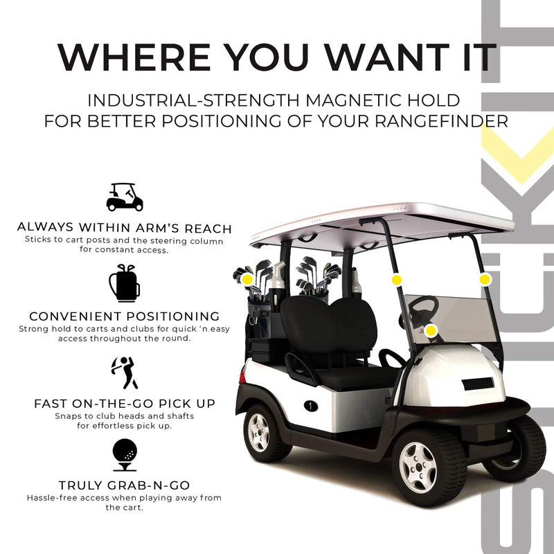 STICKIT Magnetic Rangefinder Strap | Strong Magnet Securely Holds to Golf Carts and Golf Clubs for Easy Access | Slim, Form Fitting, Size Adjustable Green - NewNest Australia