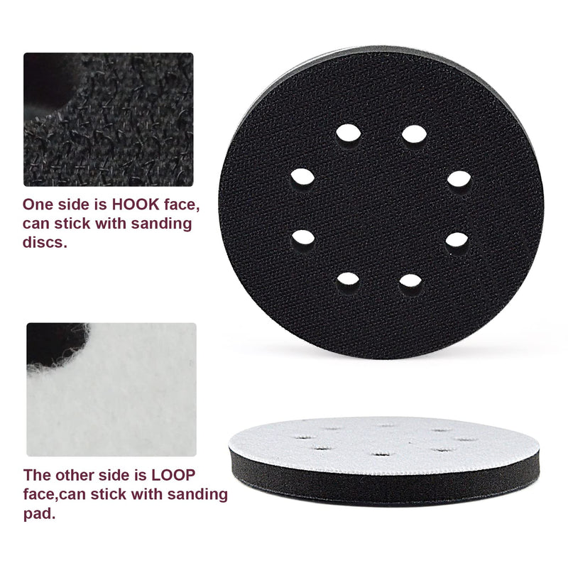 POLIWELL 60PCS 5 Inch Sanding Discs Hook and Loop 8 Hole Wet Dry, 400 600 800 1000 1500 2000 Grit Assorted Sandpaper with Interface pad, Purple Film Orbital Sander Sandpaper - NewNest Australia