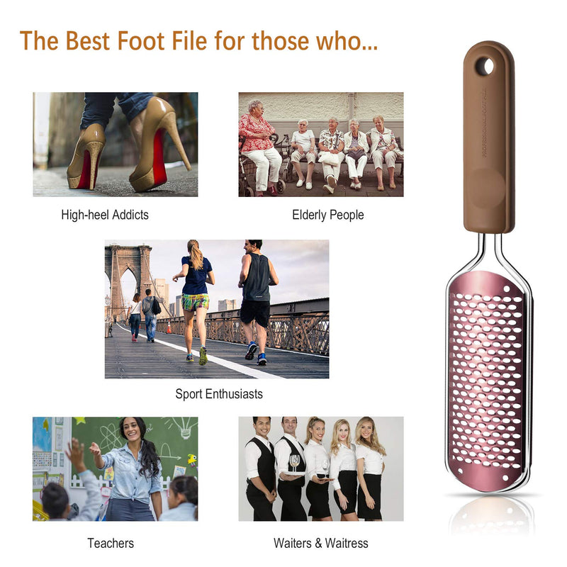 Callus File Callus Remover For Callus Removal Foot, Callus Rasp Foot Callus Remover Professional Stainless Steel Foot File Foot Rasp For Wet And Dry Feet (Rose Gold) - NewNest Australia