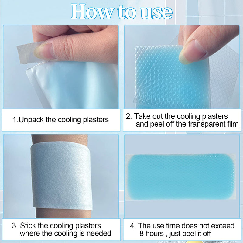 Pack Of 50 Cooling Plasters, Fever Plasters, Cool Pack For Kinking, For Heat Stroke Cooling Patches, Fever Complaints, Migraines, Cooling Headaches, Instant Cold Compress - NewNest Australia
