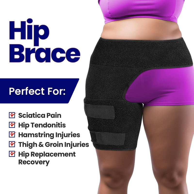 Hip Brace Thigh Compression Sleeve – Plus Size Hamstring Compression Sleeve & Groin Compression Wrap for Hip Pain Relief. Support Hip Replacement Sciatica Pain Relief (X-Large, LEFT) X-Large - NewNest Australia