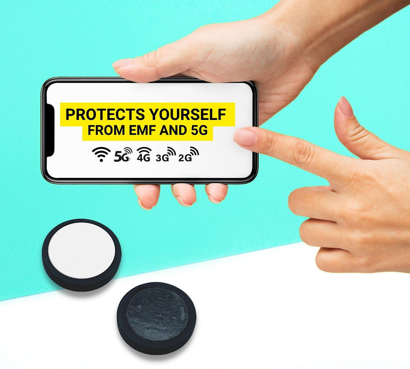 DOJA Barcelona | Shungite plate-radiation protection cell phone | Pack 2 | Round 2cm Ø/4 grams | Shungite Radiation Blocker | Anti 5g radiation cell phone sticker made of shungite stone | Emf protection from shungite stone 2 units rounds - NewNest Australia