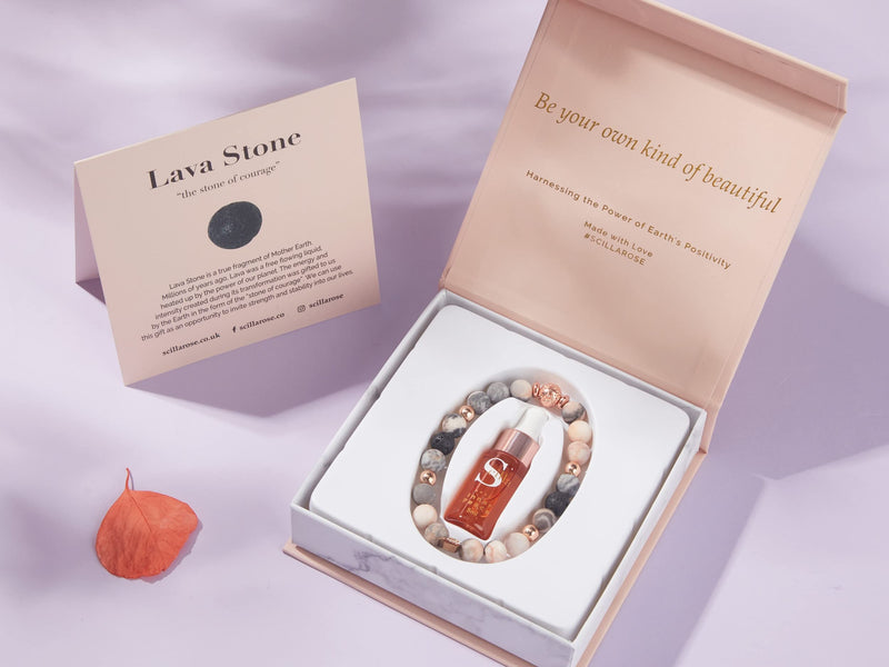 Anti-Anxiety Bracelet for Women- Crystal Bracelet, Lava Rock and Love Lock Charm - Good Sleep Essential Oil - Beaded Wellness Bracelet - Relaxation, Aromatherapy Gifts for Women – Gift Box Pink Zebra Jasper - NewNest Australia